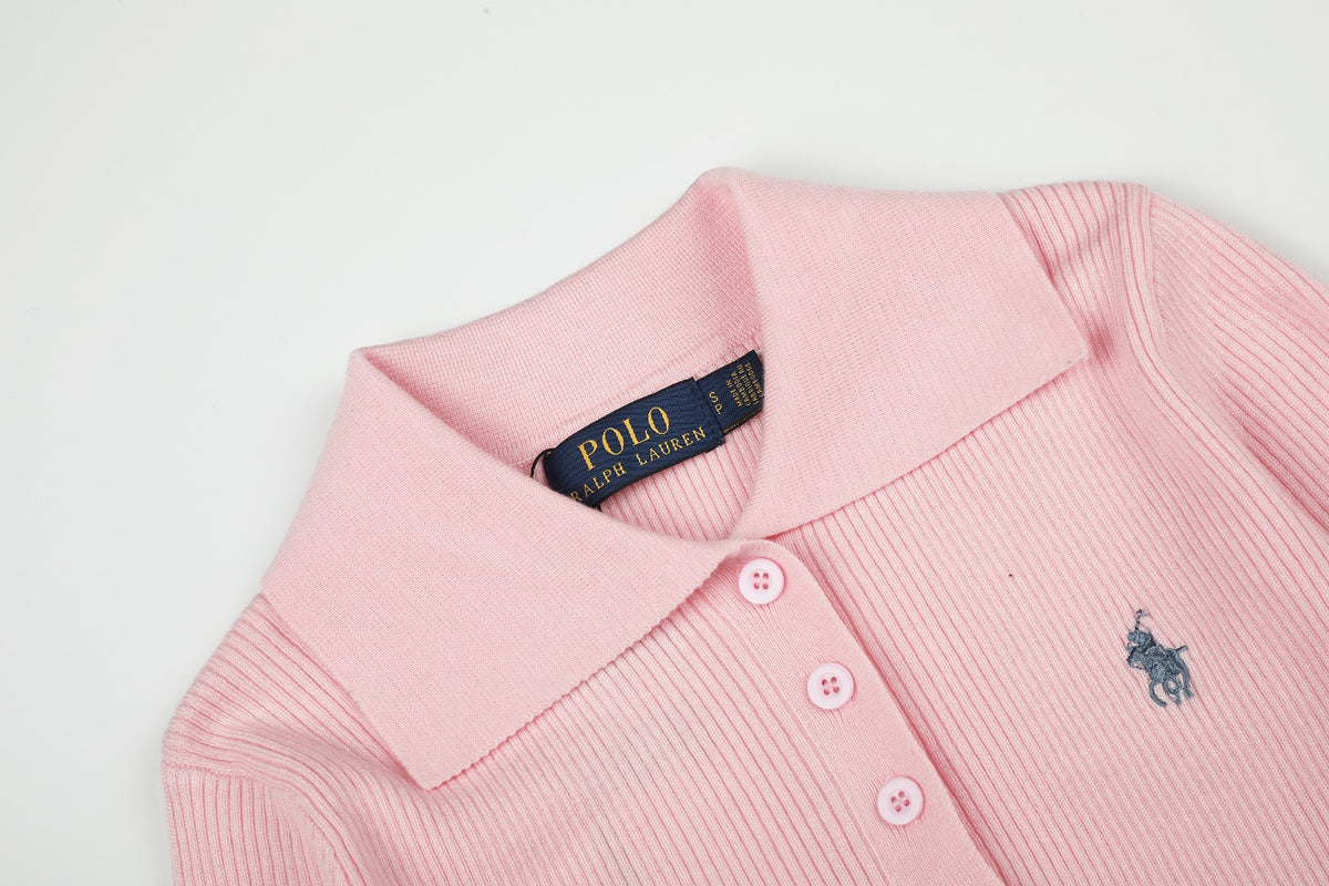 Ralph Lauren Kadın Yarım Düğmel Fitilli Pamuklu Kazak / 26'S