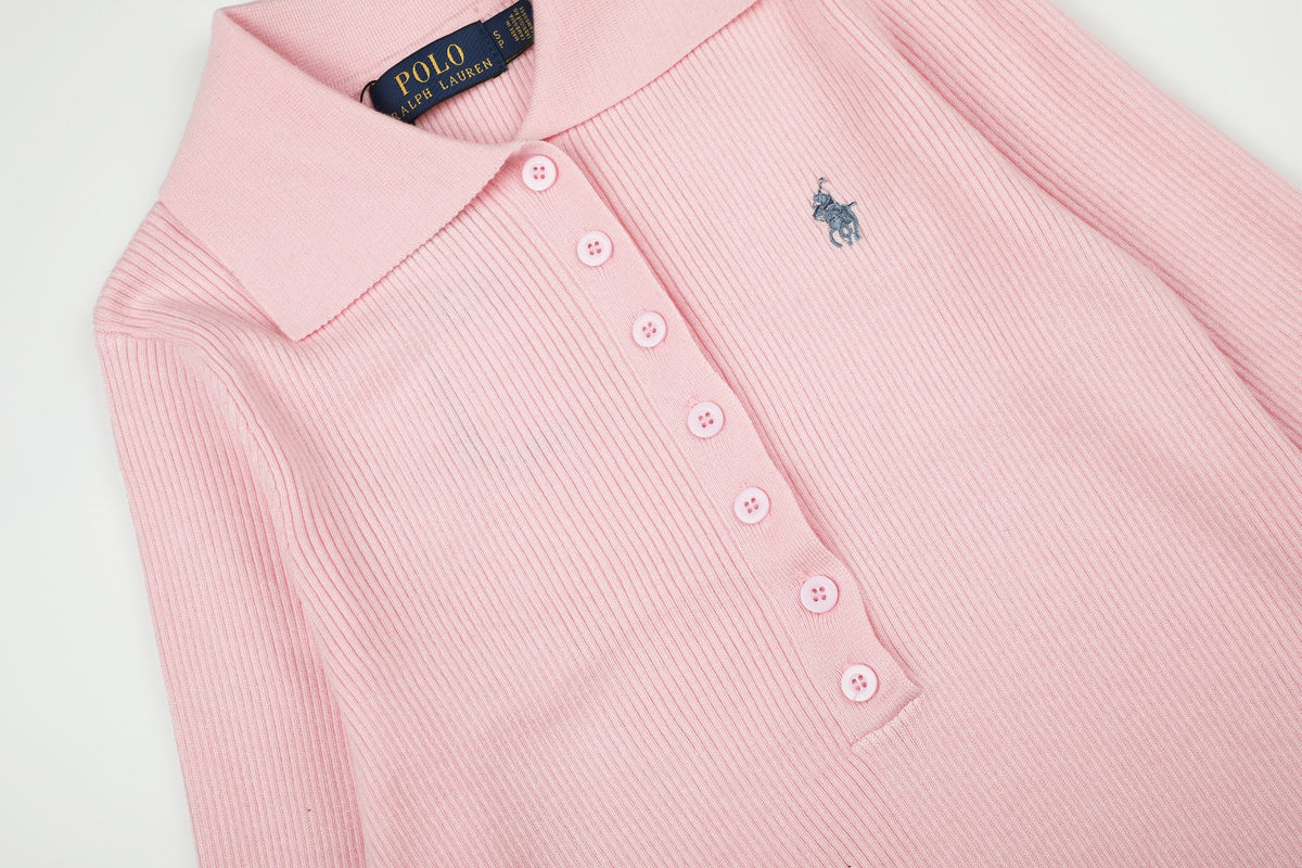 Ralph Lauren Kadın Yarım Düğmel Fitilli Pamuklu Kazak / 26'S