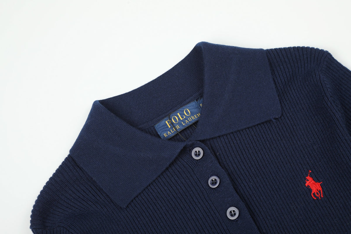 Ralph Lauren Kadın Yarım Düğmel Fitilli Pamuklu Kazak / 26'S