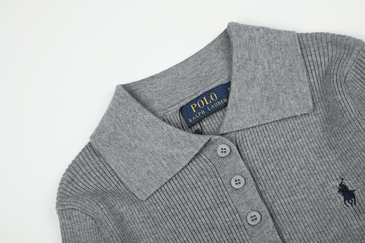 Ralph Lauren Kadın Yarım Düğmel Fitilli Pamuklu Kazak / 26'S