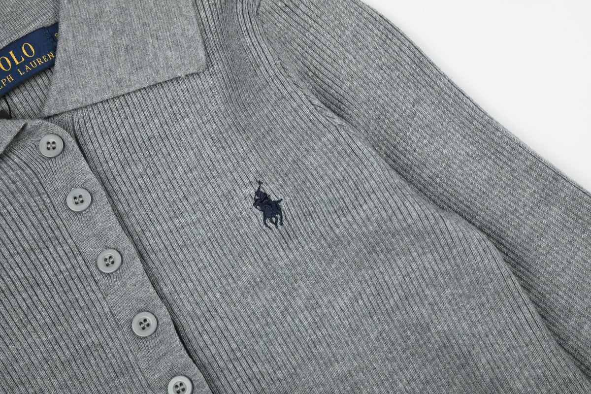 Ralph Lauren Kadın Yarım Düğmel Fitilli Pamuklu Kazak / 26'S