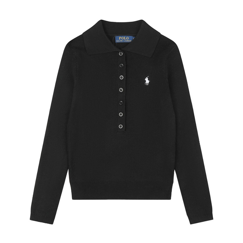 Ralph Lauren Kadın Yarım Düğmel Fitilli Pamuklu Kazak / 26'S