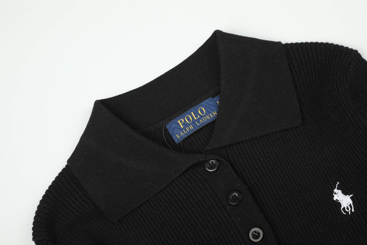Ralph Lauren Kadın Yarım Düğmel Fitilli Pamuklu Kazak / 26'S
