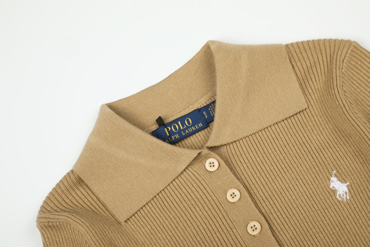 Ralph Lauren Kadın Yarım Düğmel Fitilli Pamuklu Kazak / 26'S