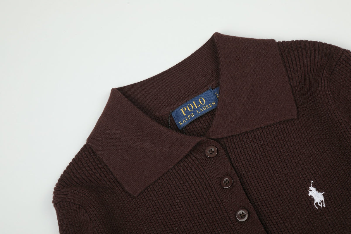 Ralph Lauren Kadın Yarım Düğmel Fitilli Pamuklu Kazak / 26'S