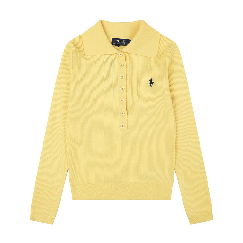 Ralph Lauren Kadın Yarım Düğmel Fitilli Pamuklu Kazak / 26'S