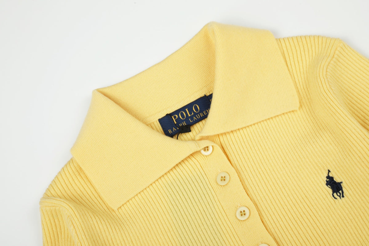 Ralph Lauren Kadın Yarım Düğmel Fitilli Pamuklu Kazak / 26'S