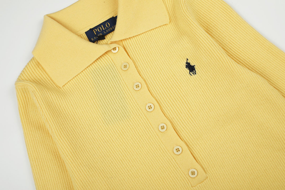 Ralph Lauren Kadın Yarım Düğmel Fitilli Pamuklu Kazak / 26'S