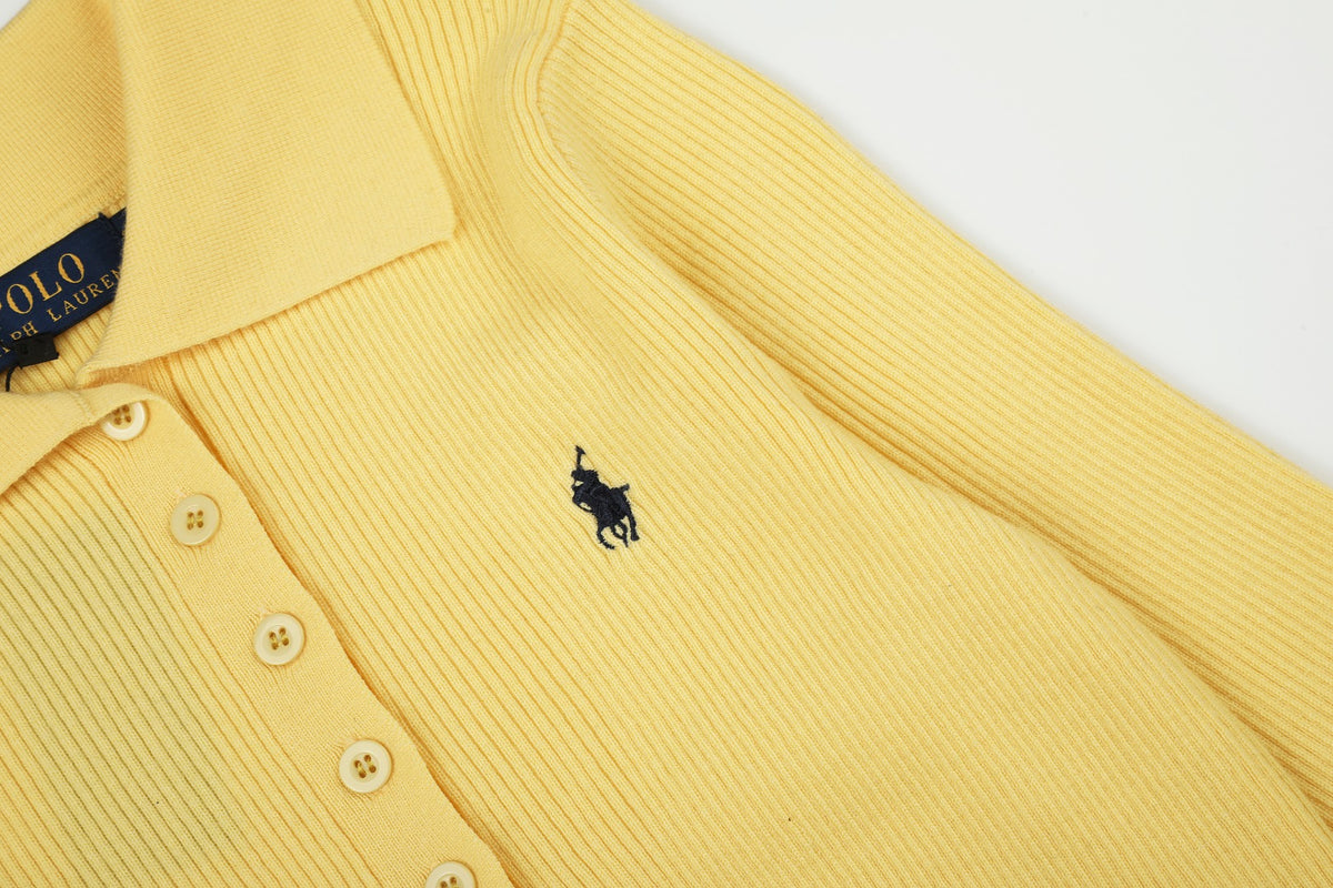Ralph Lauren Kadın Yarım Düğmel Fitilli Pamuklu Kazak / 26'S