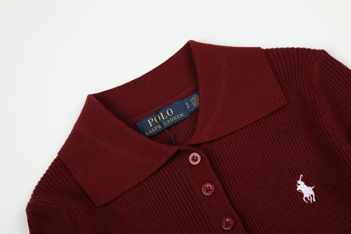 Ralph Lauren Kadın Yarım Düğmel Fitilli Pamuklu Kazak / 26'S