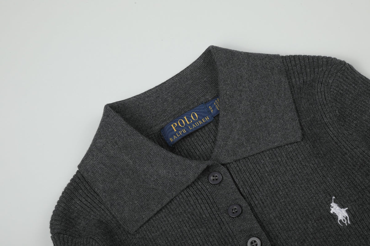 Ralph Lauren Kadın Yarım Düğmel Fitilli Pamuklu Kazak / 26'S